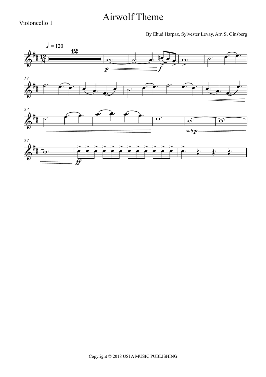 Airwolf Theme String Orchestra scores gallery preview page 6