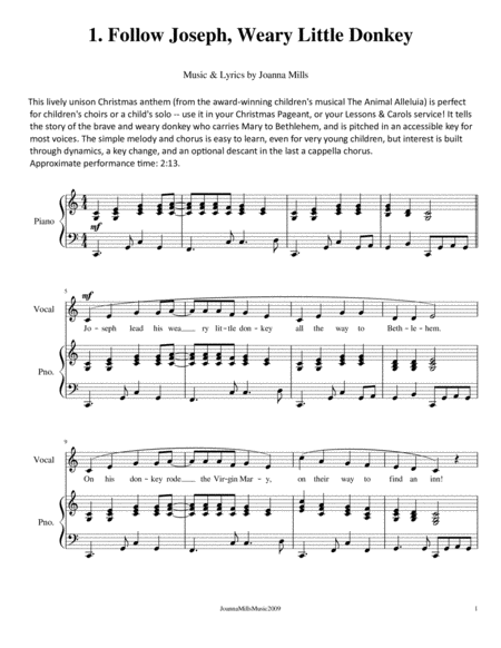 6 Easy Original Christmas Anthems for Unison Children's Choir image number null