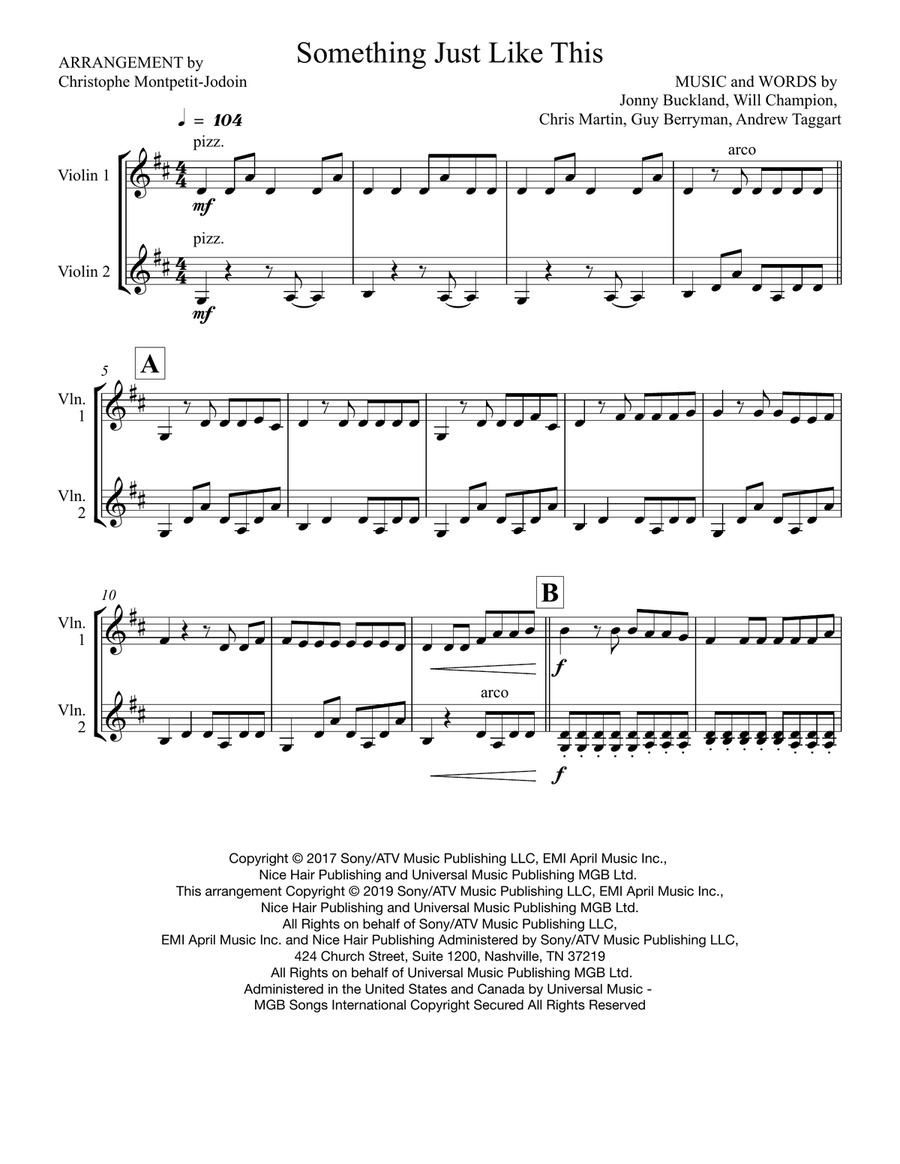 Something Just Like This String Duet scores gallery preview page 2