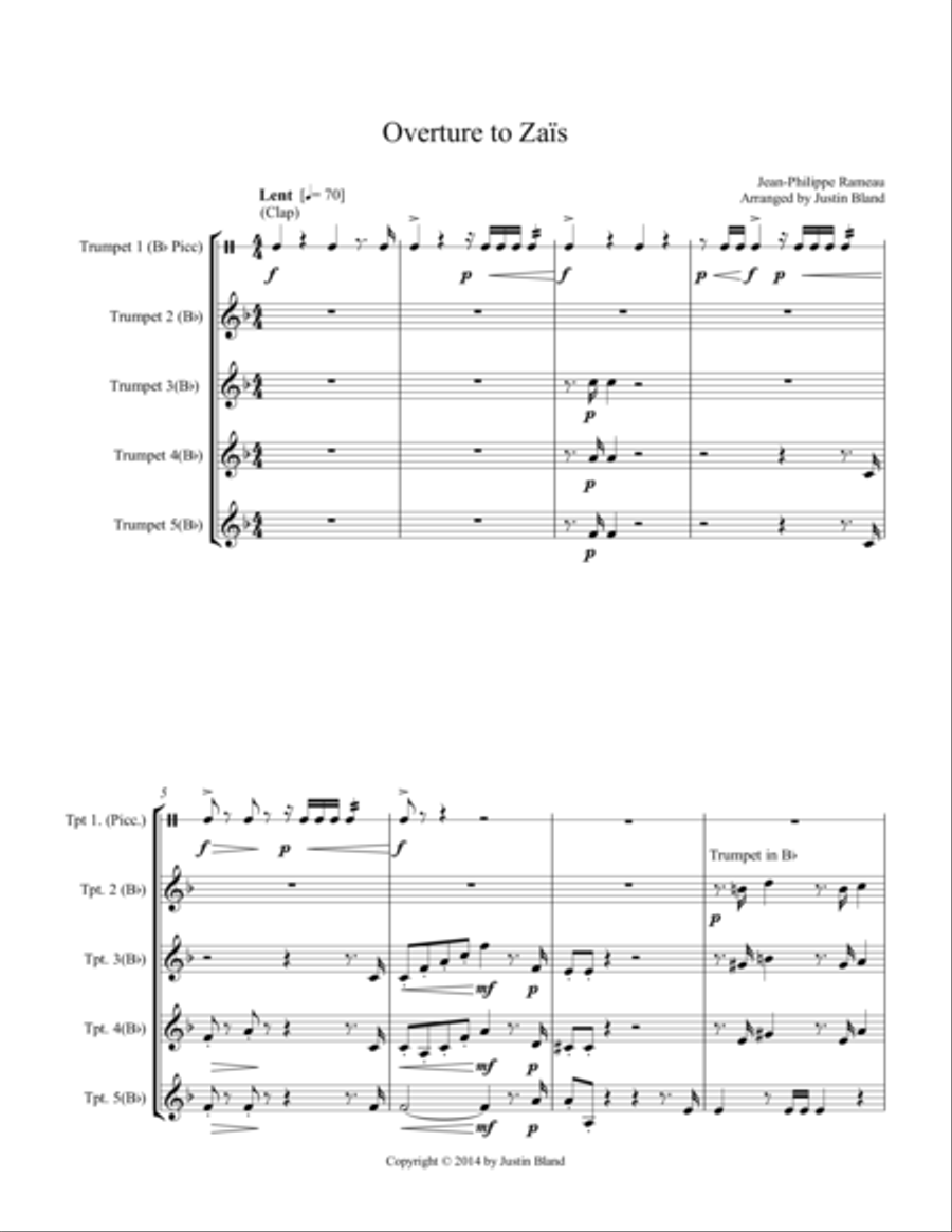 Overture to Zaïs Small Ensemble scores gallery preview page 2