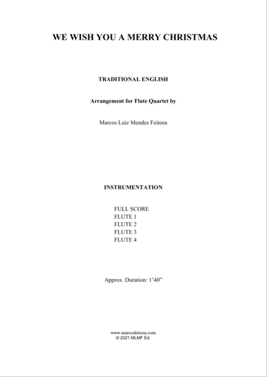 We Wish You A Merry Christmas - Flute Quartet Flute Quartet scores gallery preview page 2