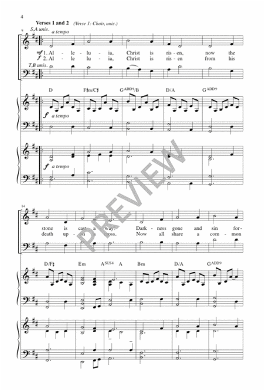 Alleluia, Christ Is Risen 4-Part scores gallery preview page 4