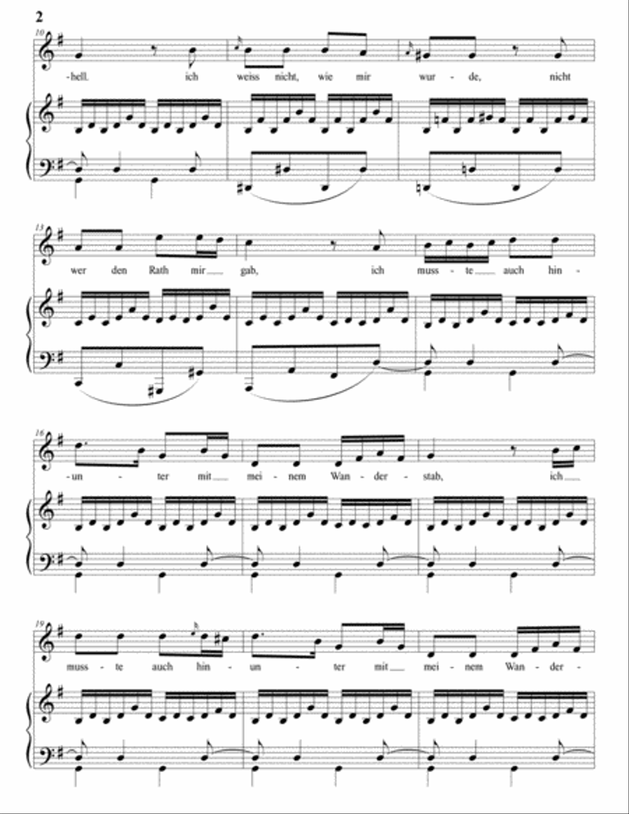 SCHUBERT: Wohin? D. 795 no. 2 (transposed to G major) Voice scores gallery preview page 3