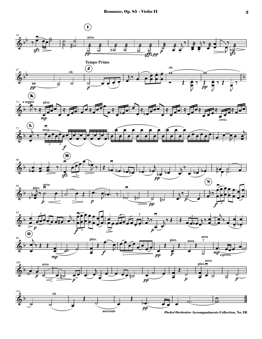 Bruch - Romanze for Viola and Orchestra, Op. 85 (Accompaniment Reduction for String Quartet, SCORE A image number null