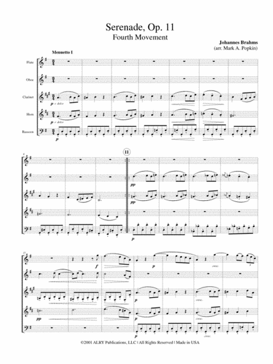 Serenade - Fourth Movement for Wind Quintet