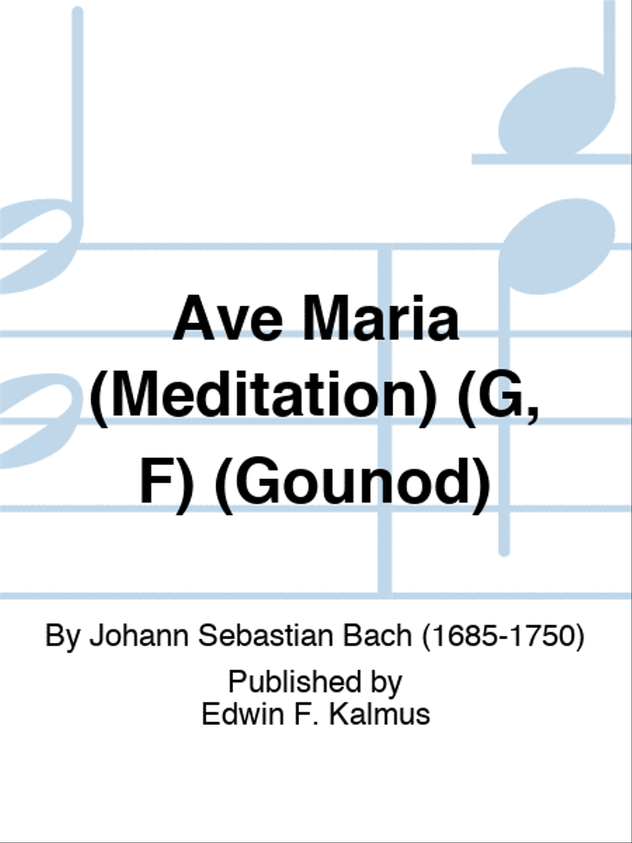 Ave Maria (Meditation) (G, F) (Gounod) Violin Solo scores gallery preview page 1