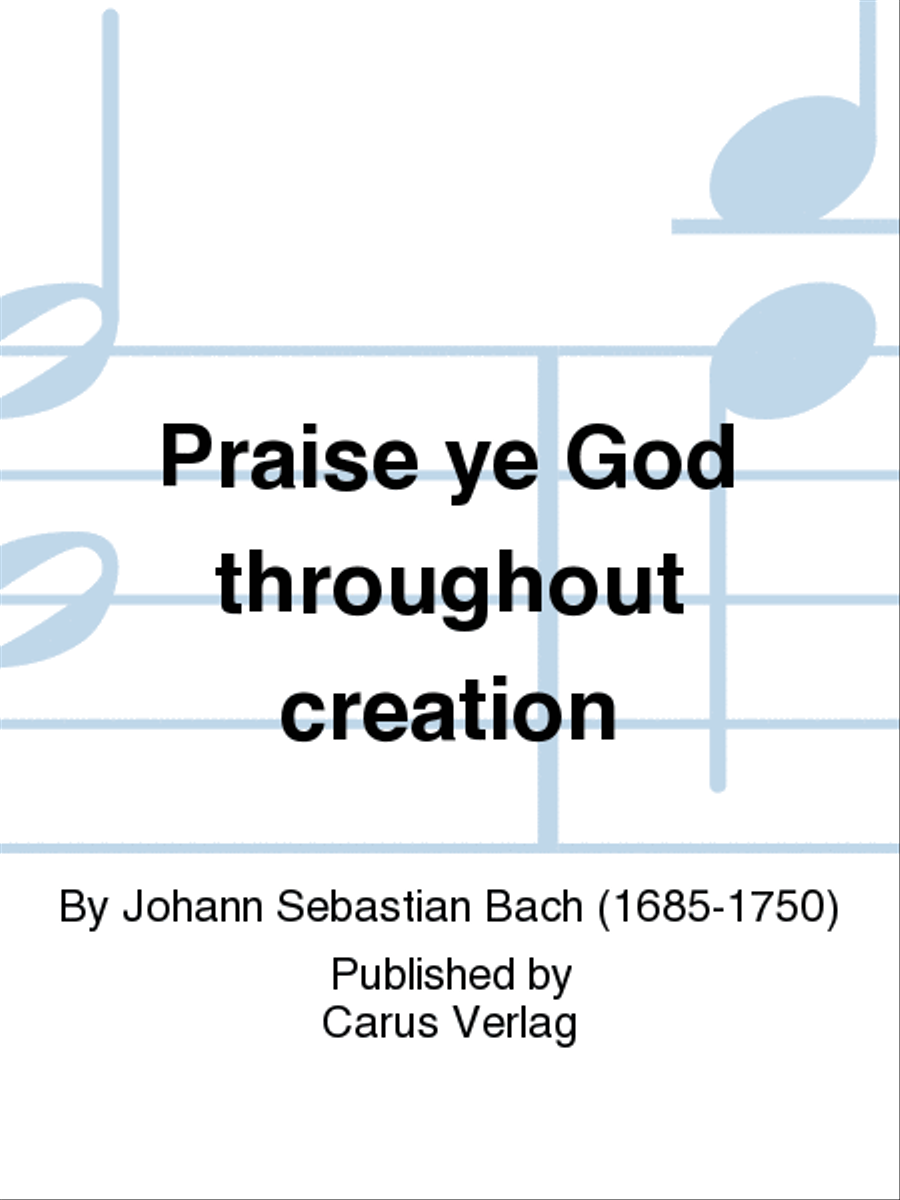 Praise ye God throughout creation (Jauchzet Gott in allen Landen) Soprano Voice scores gallery preview page 1