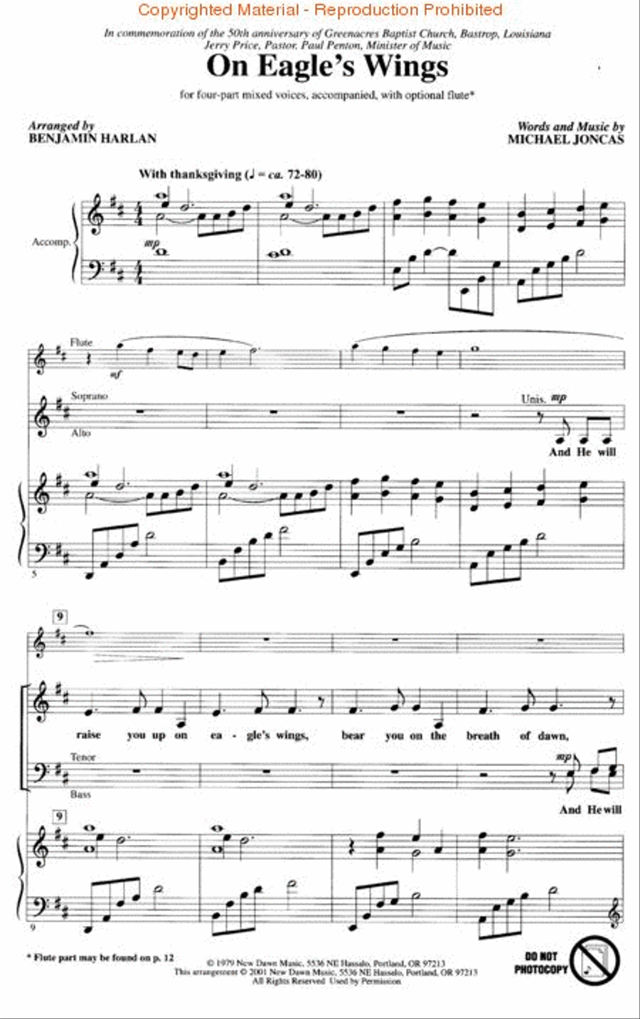 On Eagle's Wings 4-Part scores gallery preview page 2