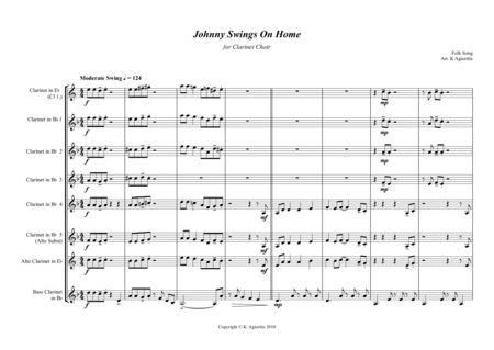 Johnny Swings On Home - for Clarinet Choir image number null