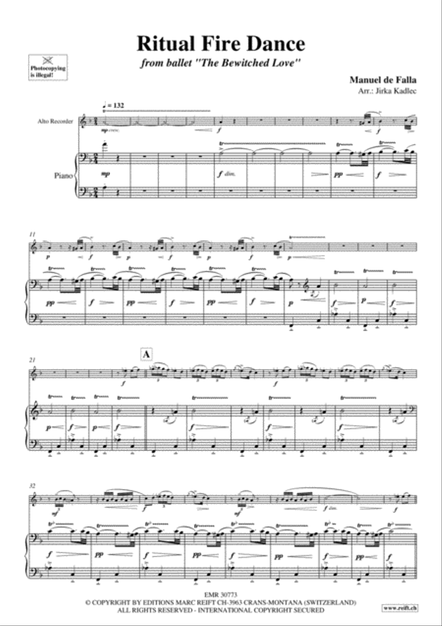 Ritual Fire Dance Alto Recorder scores gallery preview page 5