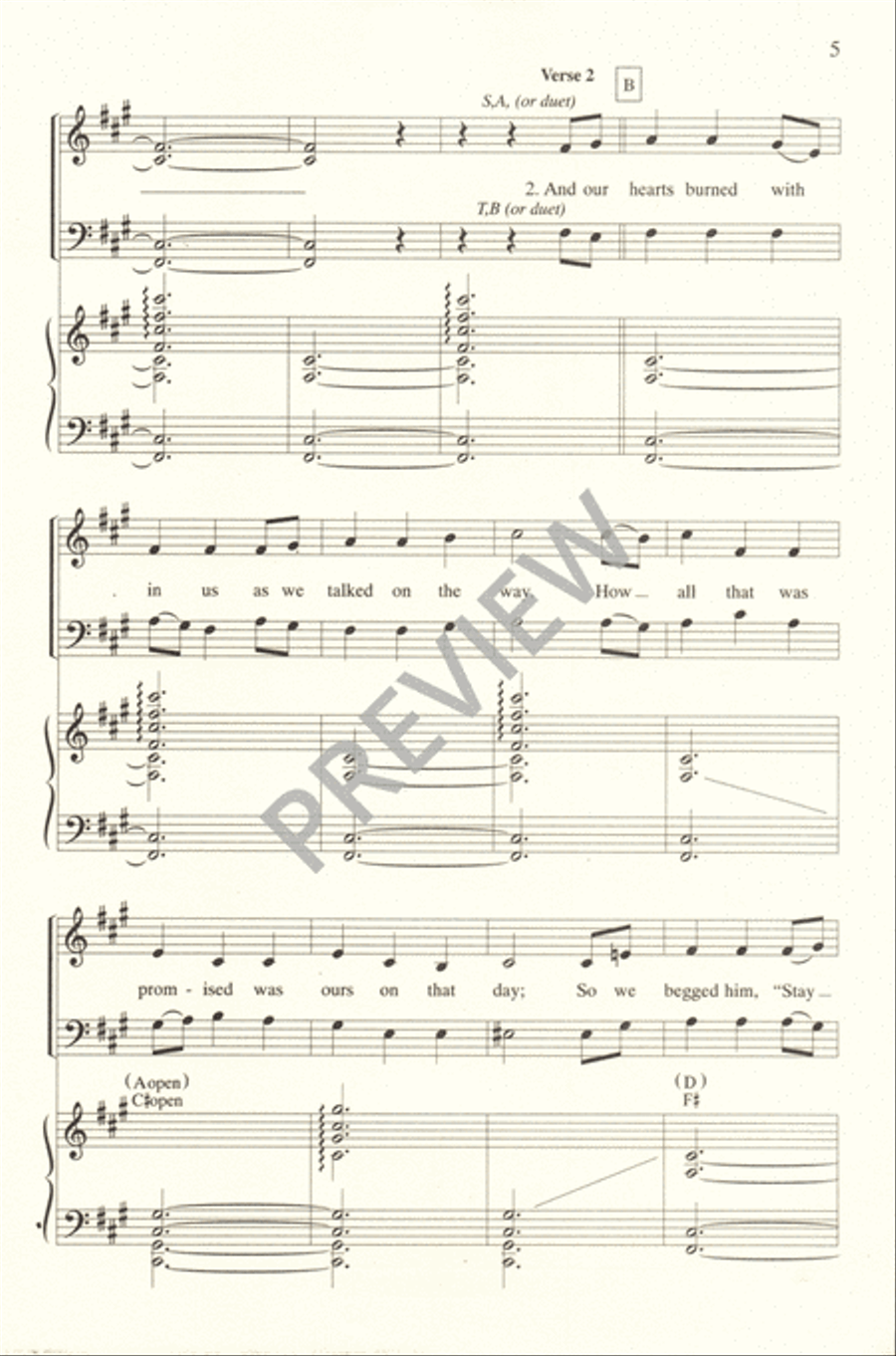 On the Journey to Emmaus 4-Part scores gallery preview page 5