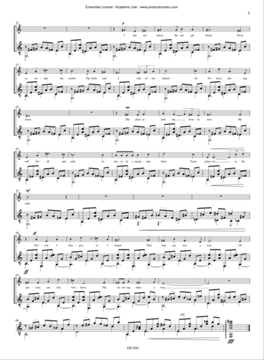 Five Poems of Emily Dickinson Classical Guitar scores gallery preview page 5