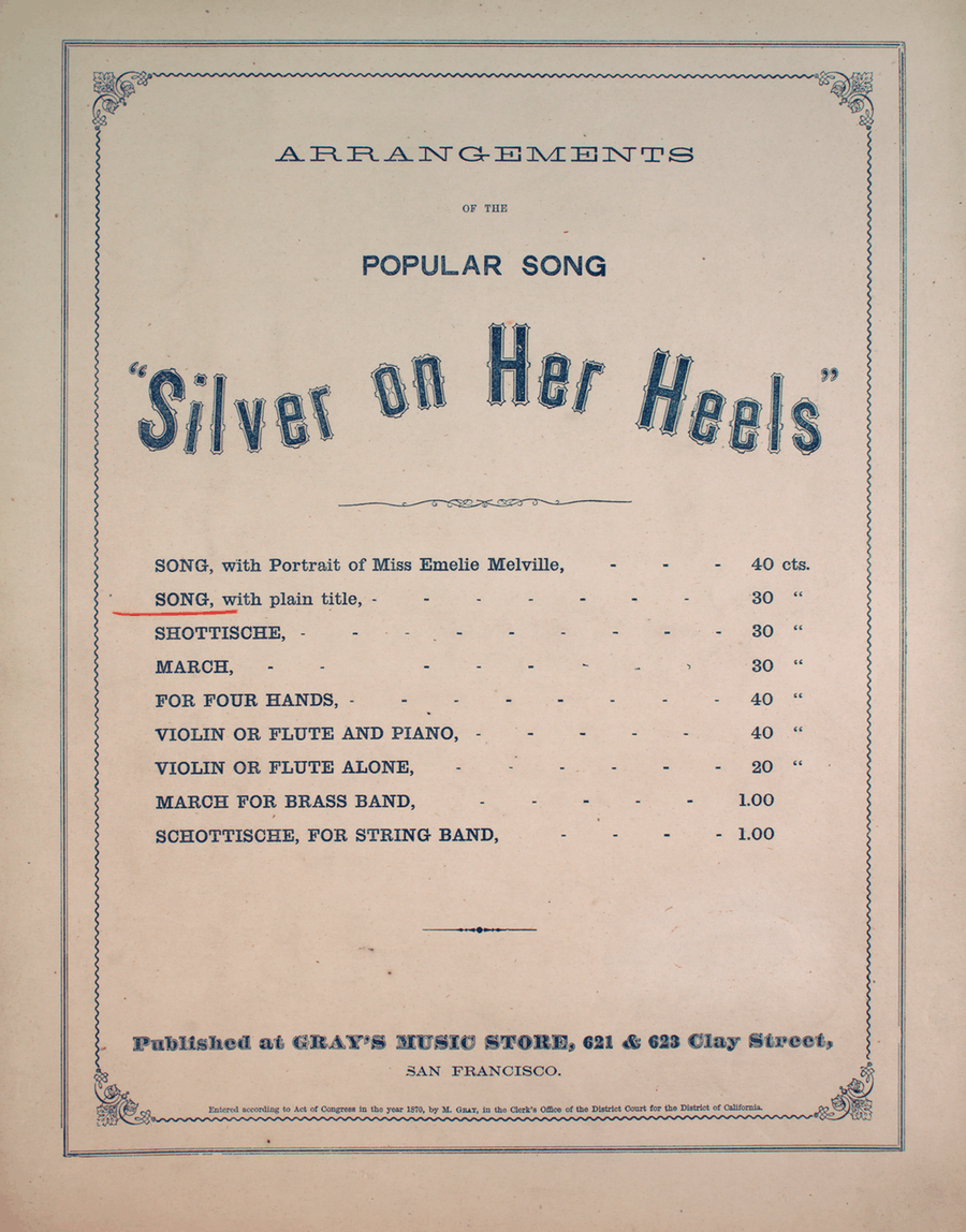 Silver on Her Heels. Song