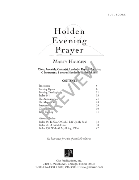 Holden Evening Prayer - Full Score