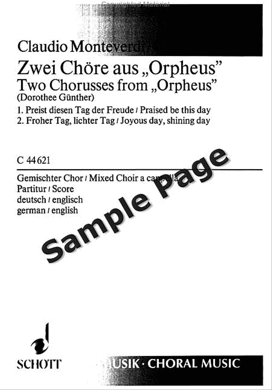 Monteverdi/orff Choere 2 Aus Orpheus Mixed Choir scores gallery preview page 2