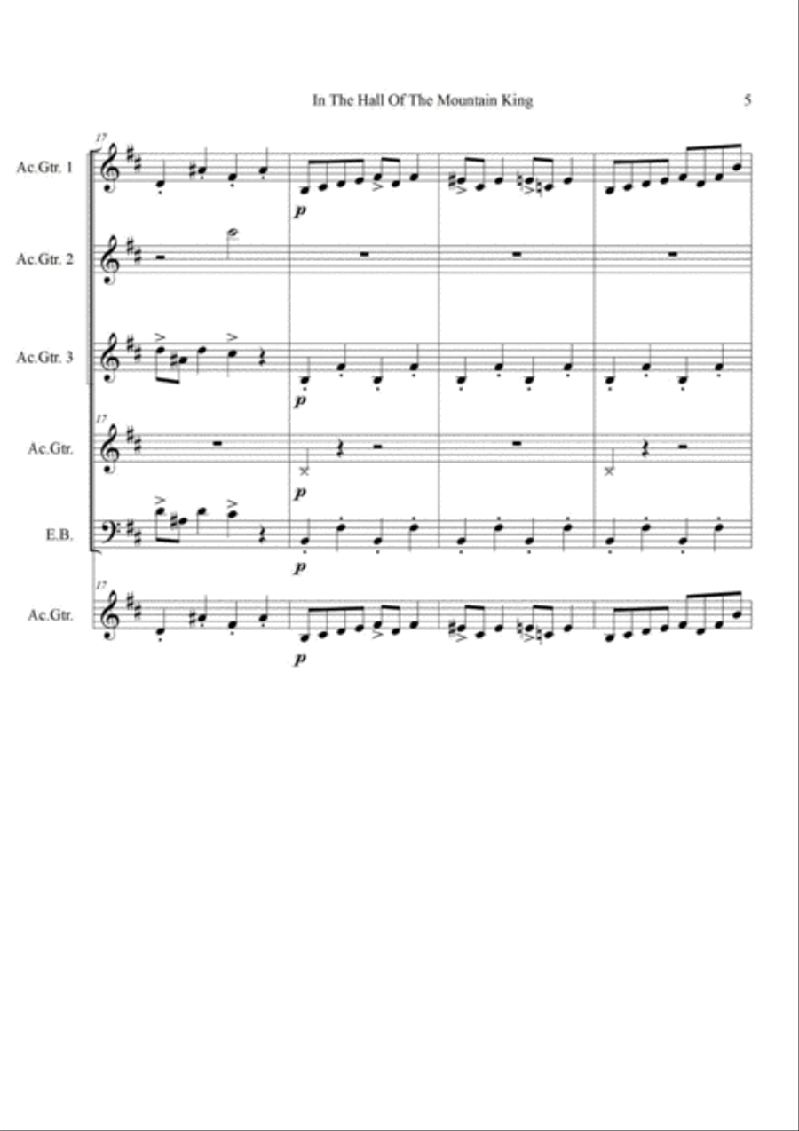 In the Hall of the Mountain King Chamber Music scores gallery preview page 5
