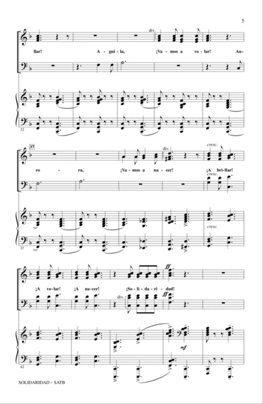 Solidaridad (In Solidarity) 4-Part scores gallery preview page 3