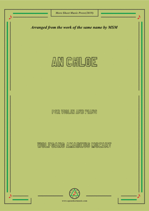 Book cover for Mozart-An Chloe, for Violin and Piano