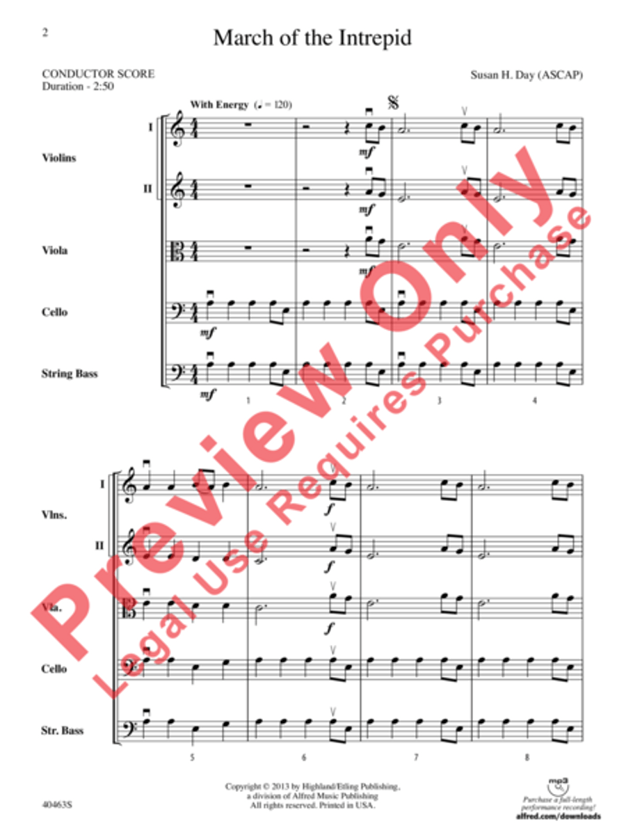 March of the Intrepid String Orchestra scores gallery preview page 3