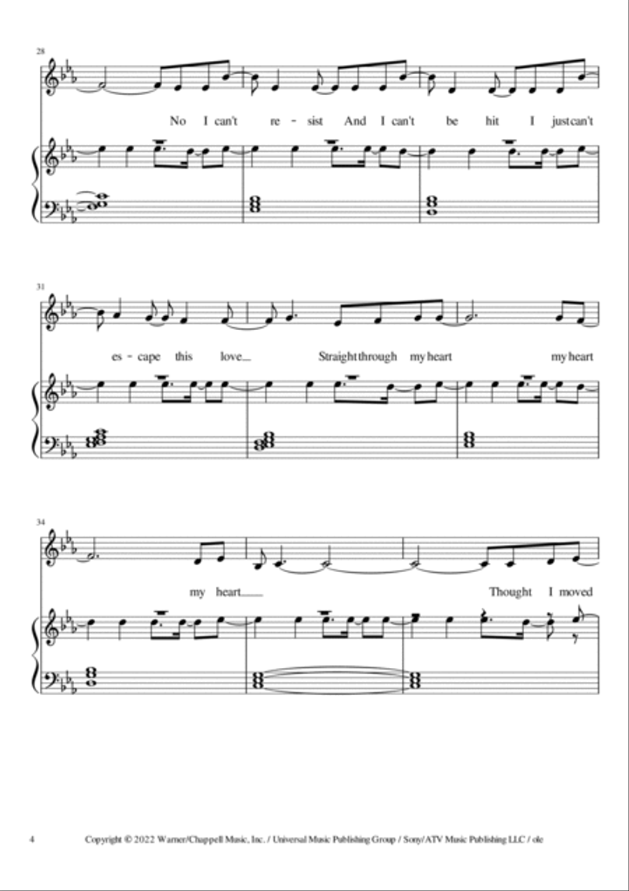 Straight Through My Heart Piano scores gallery preview page 4