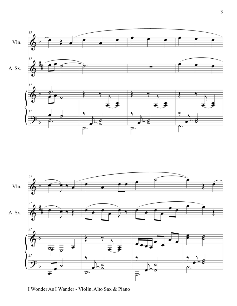 I Wonder As I Wander I Wonder As I Wander Alto Saxophone scores gallery preview page 4