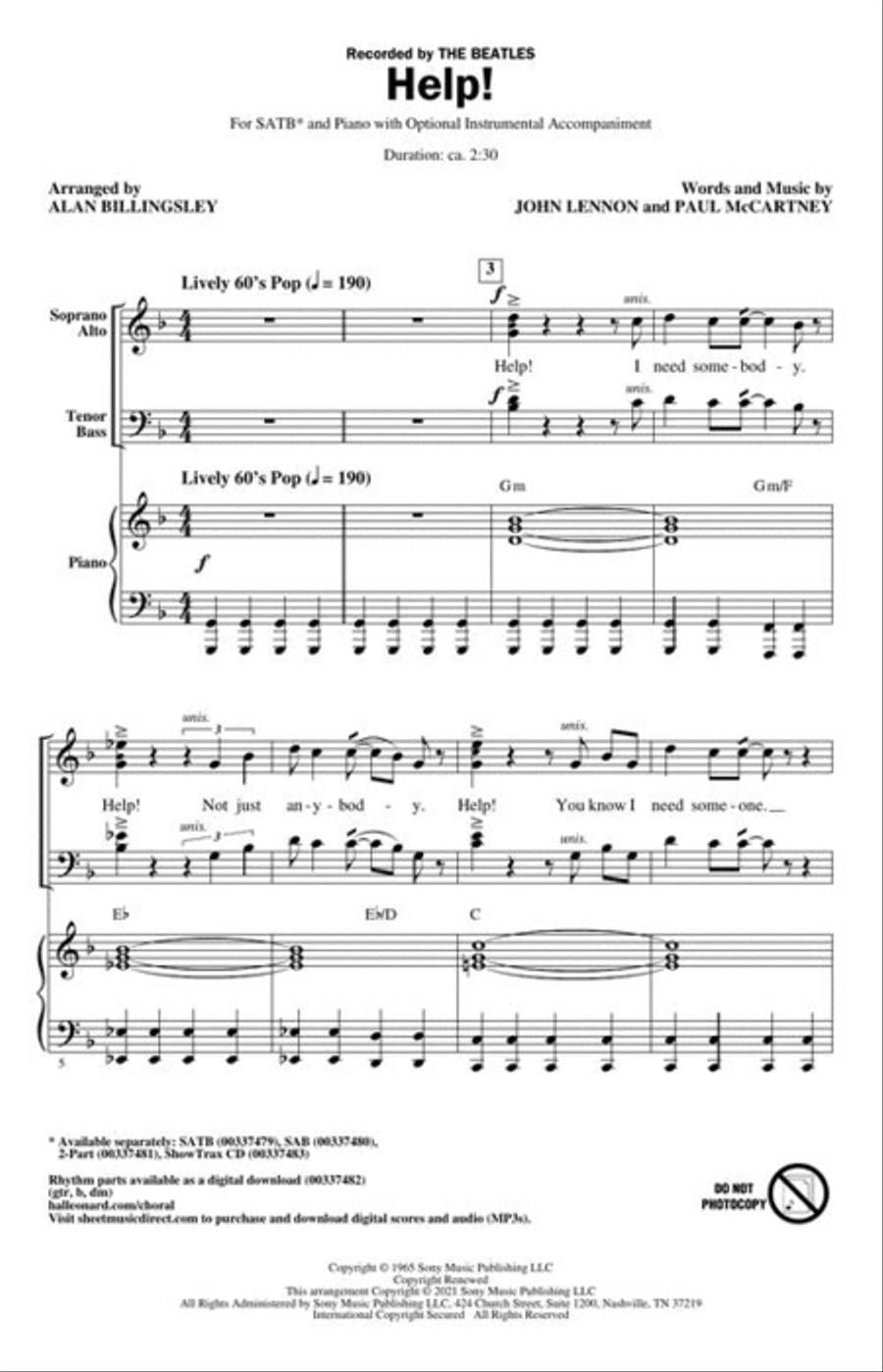 Help! 4-Part scores gallery preview page 3