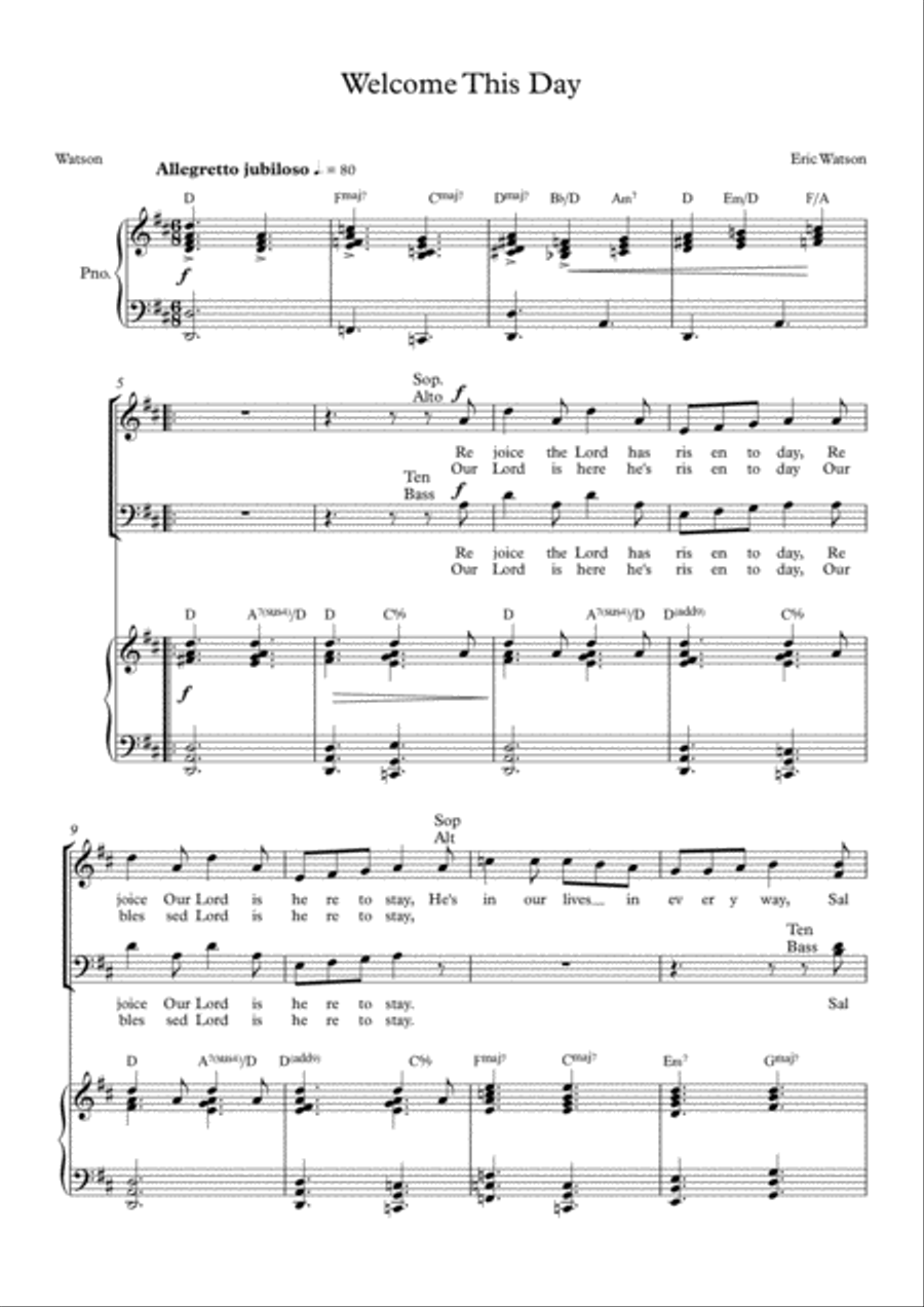 Welcome This Day Welcome This Day 4-Part scores gallery preview page 1