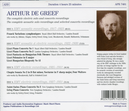 Greef: Solo & Concerto Recordings