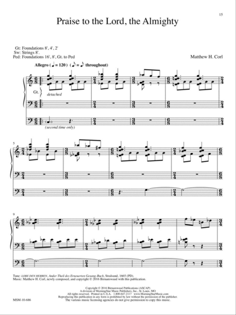 Praise to the Lord, the Almighty Organ scores gallery preview page 1