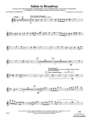 Salute to Broadway: B-flat Tenor Saxophone