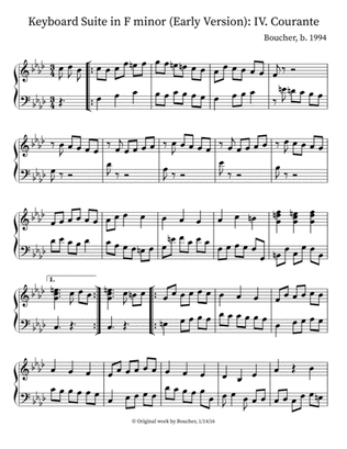 Keyboard Suite in F Minor (Early Version) IV. Courante