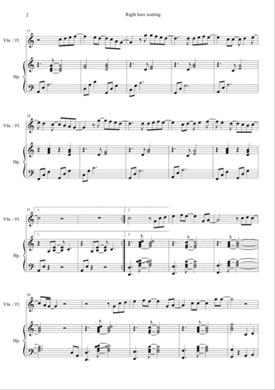 Right Here Waiting Right Here Waiting Small Ensemble scores gallery preview page 3
