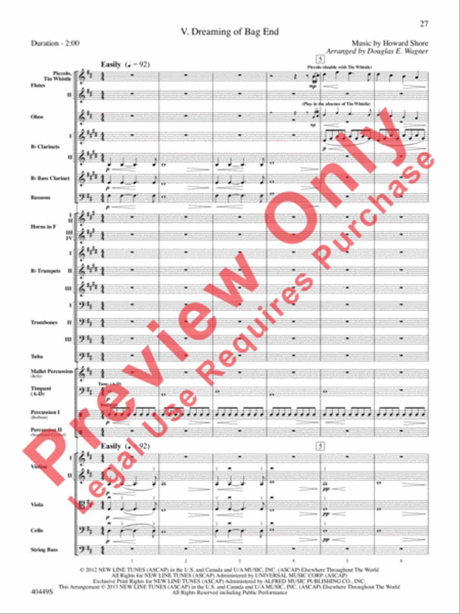 The Hobbit: An Unexpected Journey, Suite from Full Orchestra scores gallery preview page 60