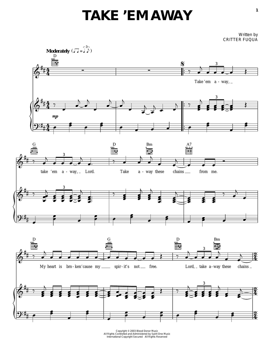 Take 'Em Away Take 'Em Away Acoustic Guitar scores gallery preview page 1