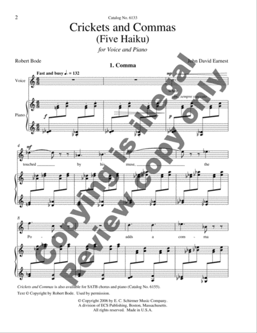 Crickets and Commas: Five Haiku High Voice scores gallery preview page 3