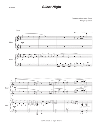 Silent Night - 1 Piano 4 Hands