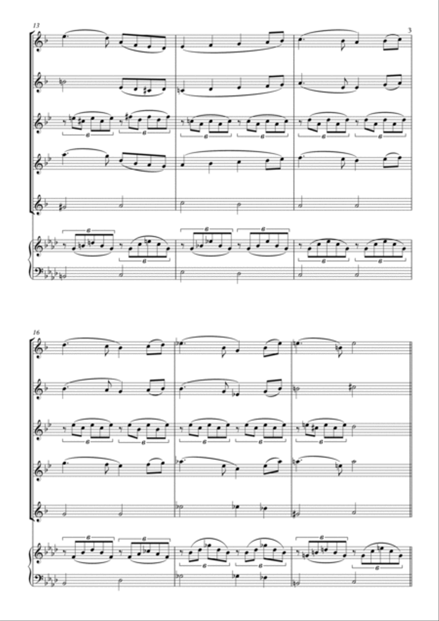 Swan Lake Saxophone Quintet scores gallery preview page 3