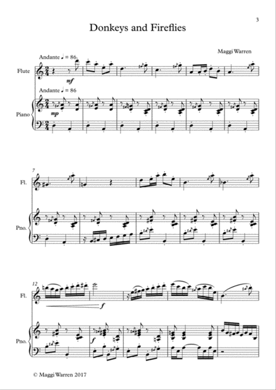 Donkeys and Fireflies Flute Solo scores gallery preview page 3