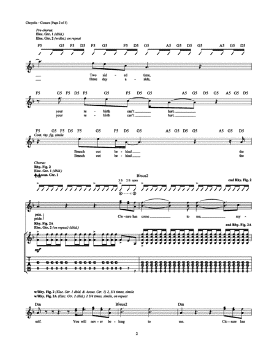 Closure Closure Electric Guitar scores gallery preview page 2