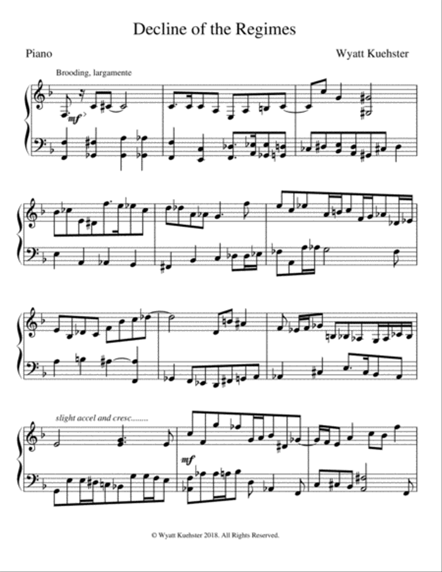 Decline of the Regimes Piano Solo scores gallery preview page 1