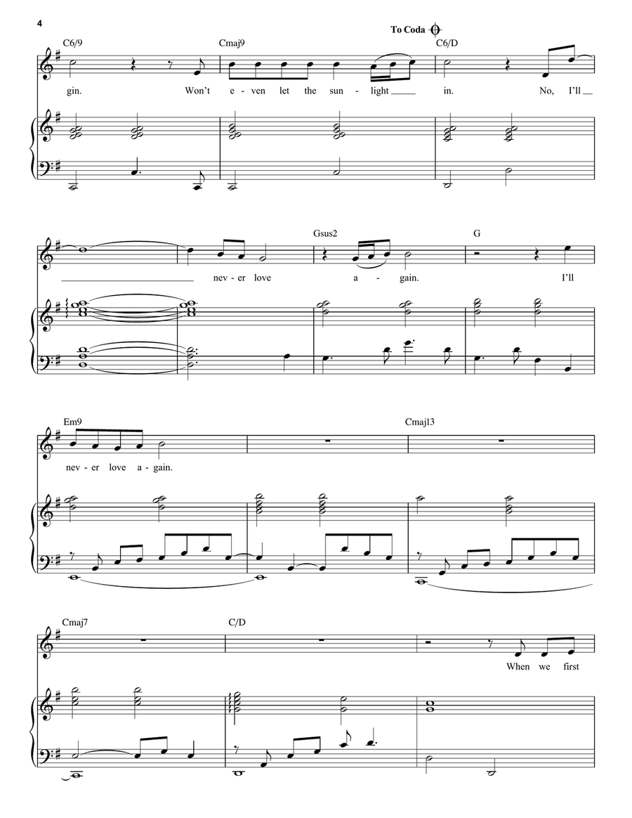 I'll Never Love Again (from A Star Is Born) Voice scores gallery preview page 4