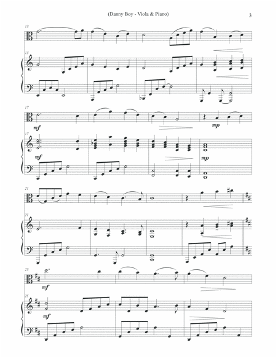 Danny Boy (Londonderry Air) VIOLA Viola scores gallery preview page 3