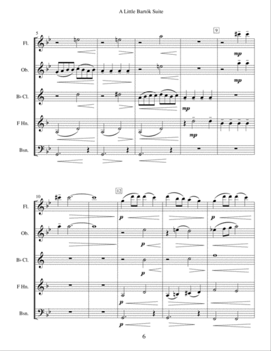 A Little Bartok Suite - Woodwind Quintet Woodwind Quintet scores gallery preview page 6