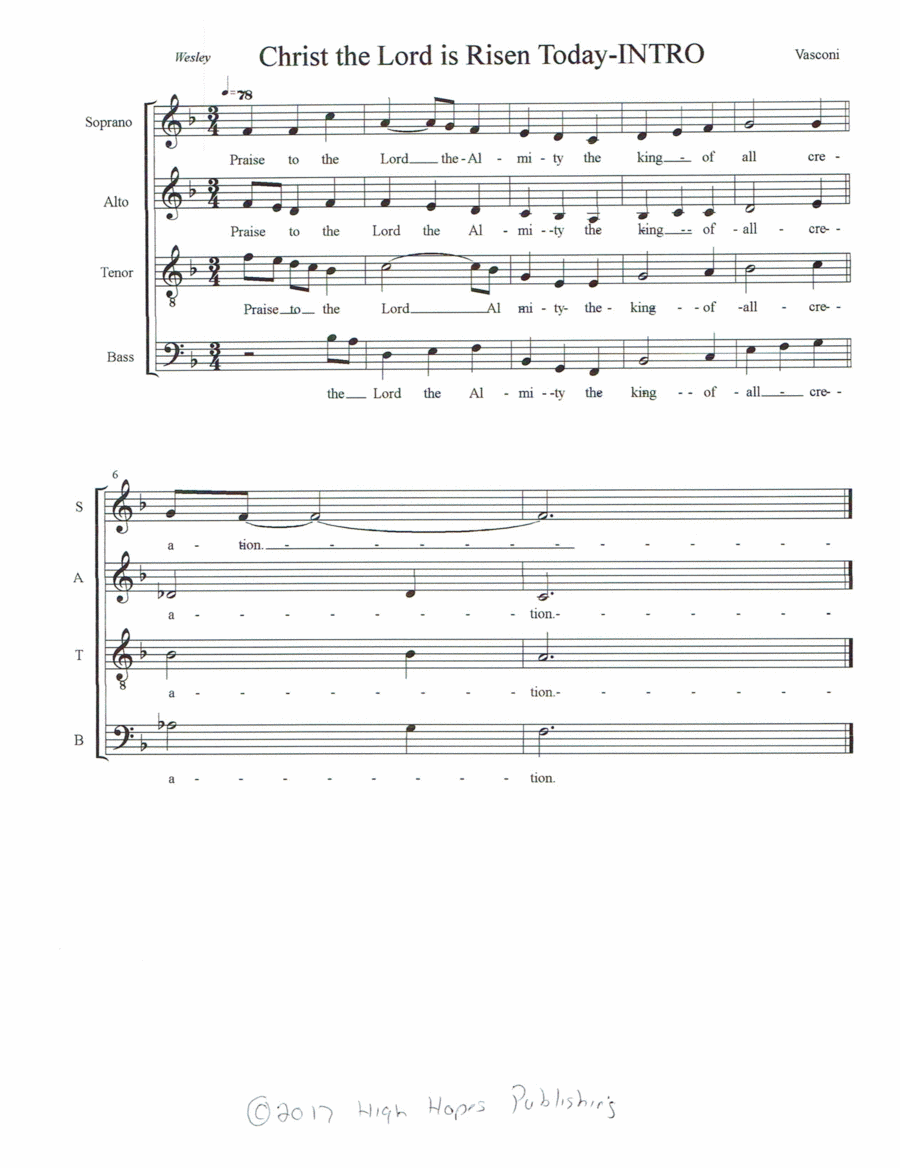 Christ the Lord Is Risen Today 4-Part scores gallery preview page 1