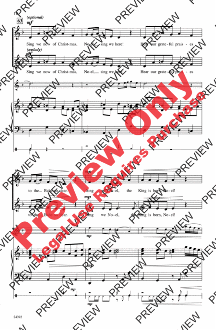 Sing We All Noel Sing We All Noel Unison Choir scores gallery preview page 10