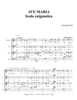 Book cover for AVE MARIA - Scala enigmatica - G. Verdi - For SATB Choir