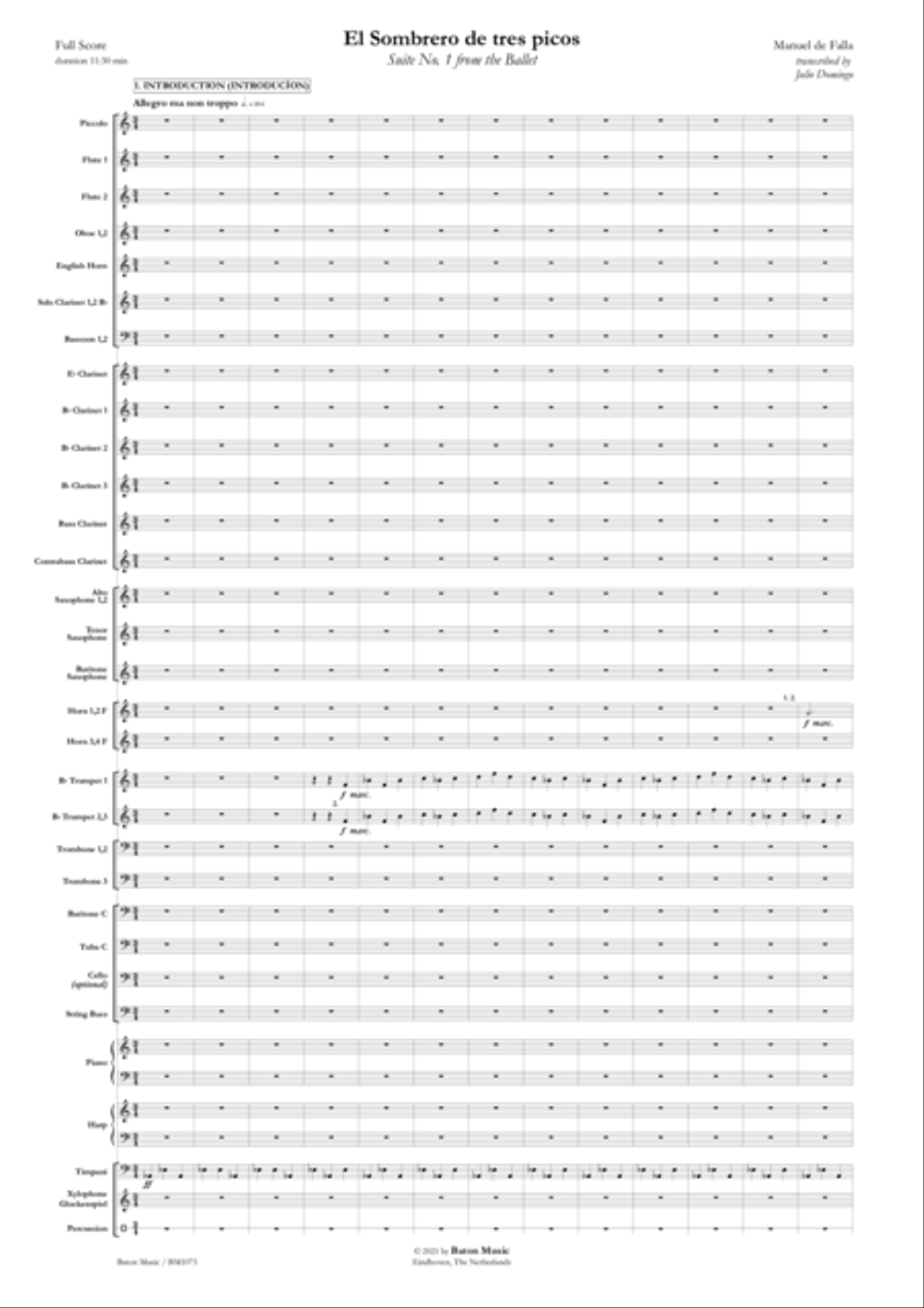 El Sombrero de tres picos Concert Band scores gallery preview page 2
