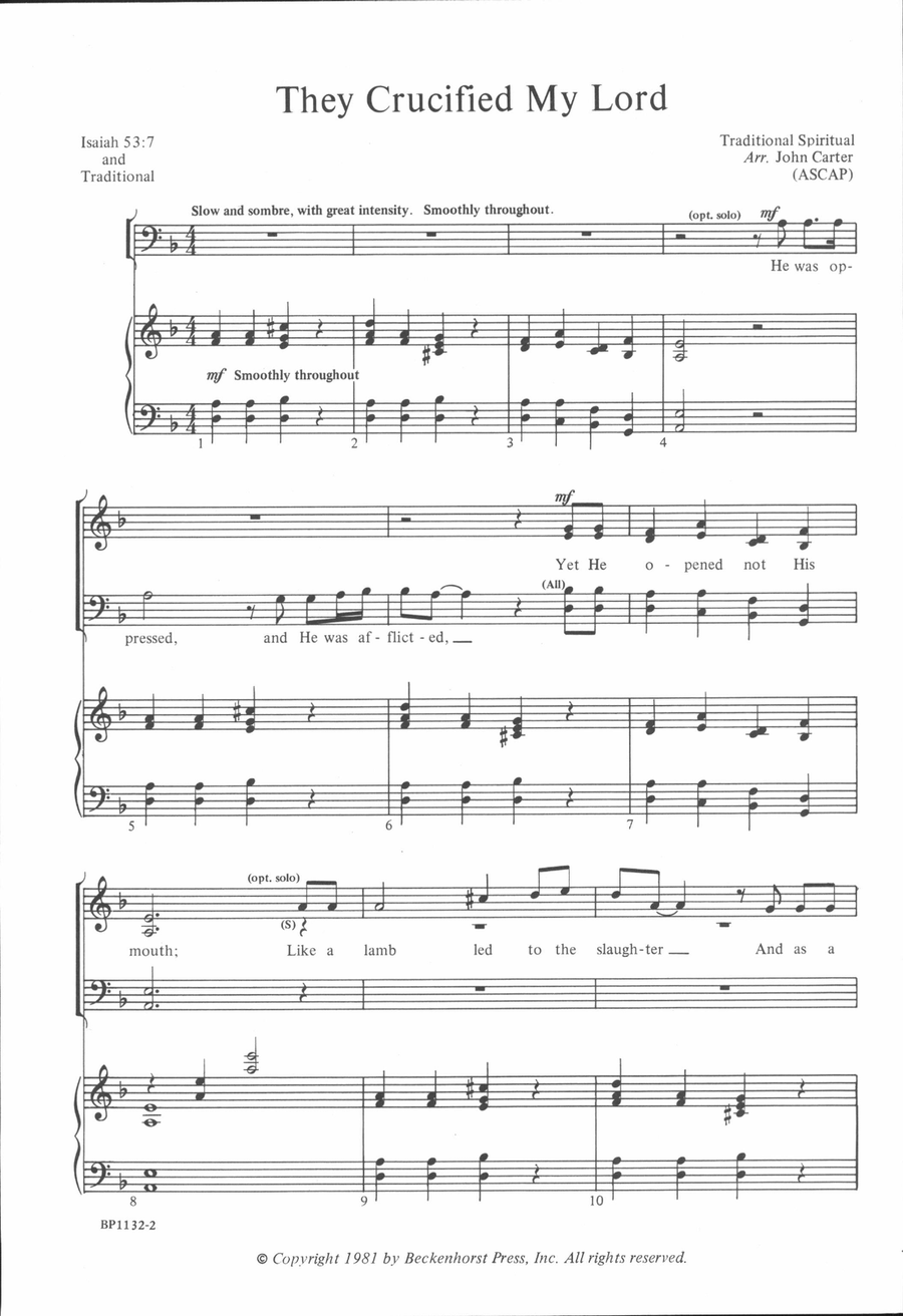 They Crucified My Lord They Crucified My Lord 4-Part scores gallery preview page 2