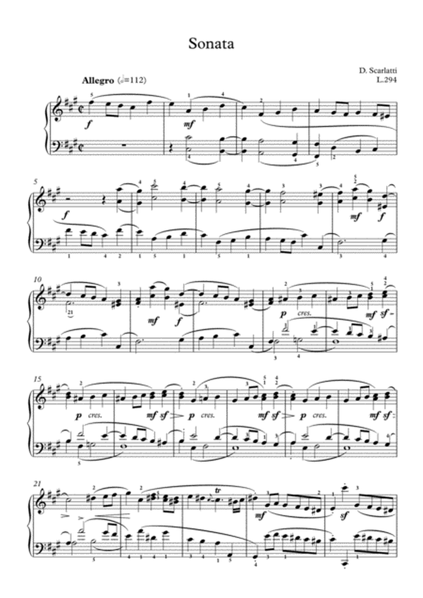 Scarlatti-Sonata in F sharp-minor L.294 K.447(piano) image number null