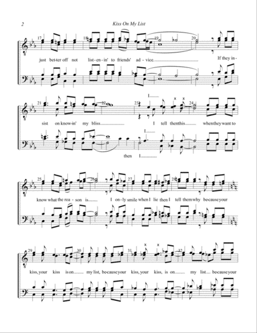 Kiss On My List TTBB scores gallery preview page 2